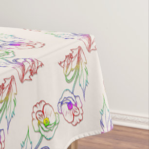 Toalha De Mesa Teste padrão floral de Poppyes. Poppy.