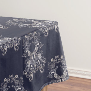 Toalha De Mesa teste padrão floral do marinho do estilo barroco