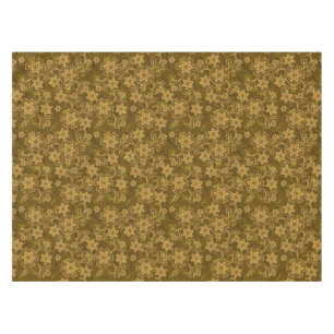 Toalha De Mesa Teste padrão floral do vintage dourado