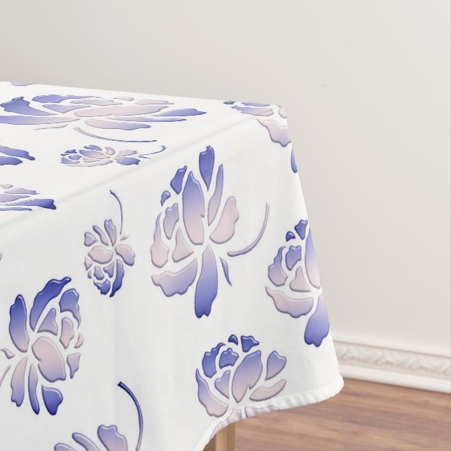 Toalha De Mesa Teste padrão floral retro com rosas (Posição Original)