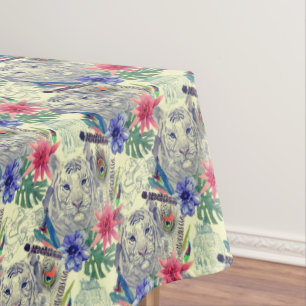 Toalha De Mesa Teste padrão indiano do tigre do estilo do vintag