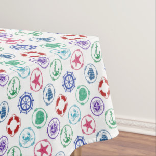 Toalha De Mesa Teste padrão náutico colorido