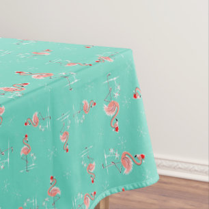 Toalha De Mesa Teste padrão pequeno da torção do flamingo do