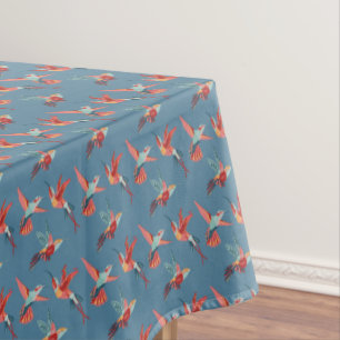 Toalha De Mesa Teste padrão retro 2 do colibri