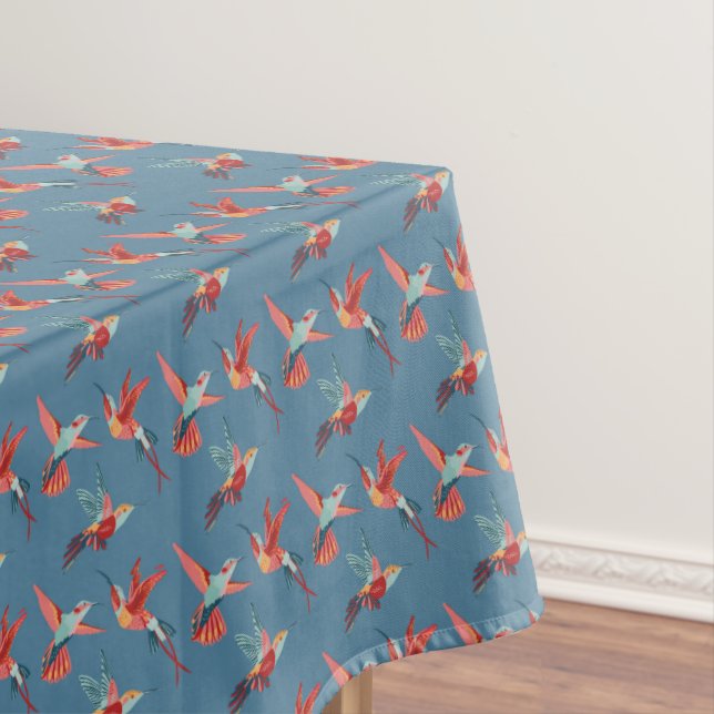 Toalha De Mesa Teste padrão retro 2 do colibri (Posição Original)