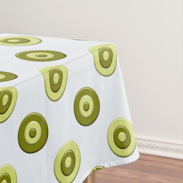 Toalha De Mesa teste padrão retro verde das bolinhas (Posição Original)