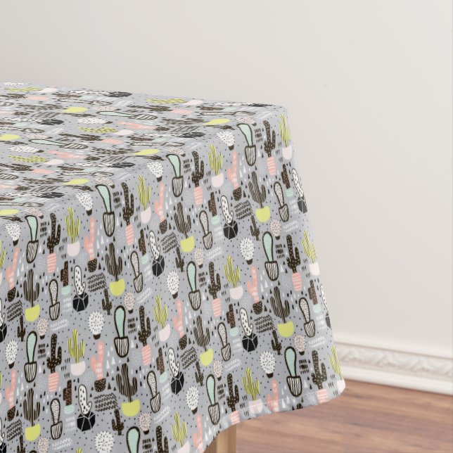 Toalha De Mesa Teste padrão Textured tirado mão do cacto (Posição Original)