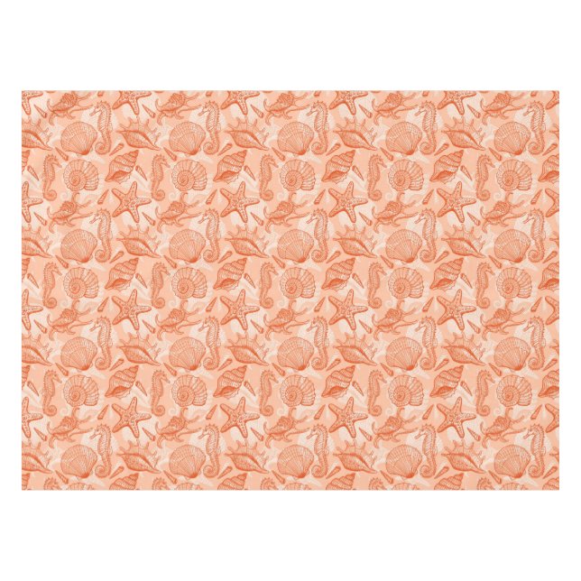 Toalha De Mesa Teste padrão tirado mão do mar (Frente (Horizontal))