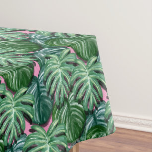 Toalha De Mesa Teste padrão tropical das folhas - folha verde