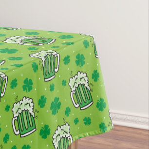 Toalha De Mesa Teste padrão verde da cerveja do Dia de São