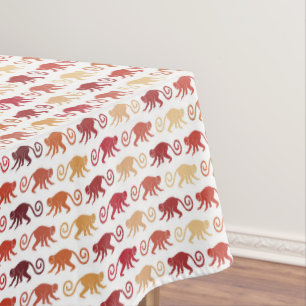 Toalha De Mesa Teste padrão vermelho dos macacos