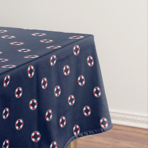Toalha De Mesa Teste padrão vermelho e branco da bóia