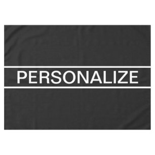 Toalha De Mesa Texto personalizável Preto e Branco Moderno Neg