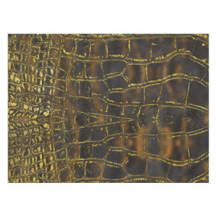 Toalha De Mesa Textura da pele de cobra do ouro do falso no
