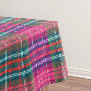 Toalha De Mesa Textura de Algodão Vintage Xadrez Búfalo Rosa