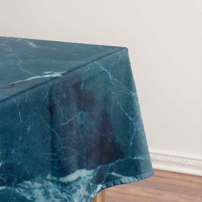 Toalha De Mesa Textura marinho de mármore azul (Posição Original)