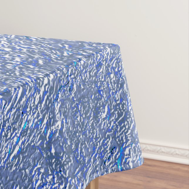 Toalha De Mesa Textura rústica azul com efeito prateado (Posição Original)