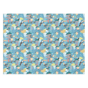 Toalha De Mesa Textura tropical com Toucans e colibris