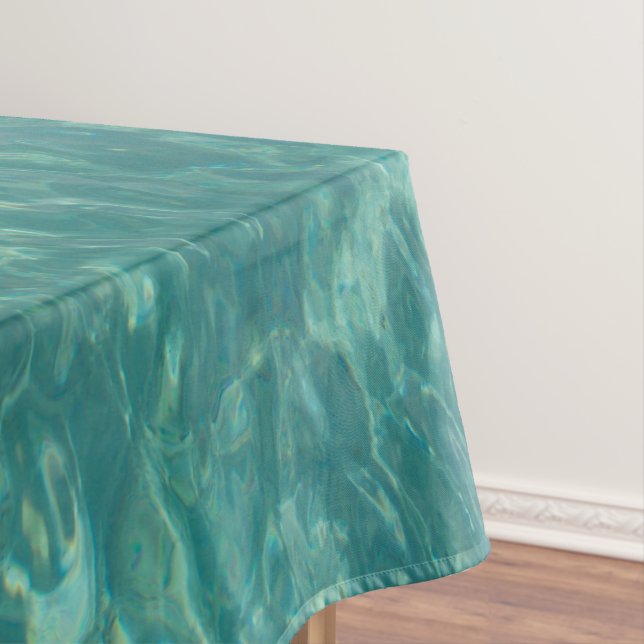 Toalha De Mesa Texturas da água do verde de mar das caraíbas (Posição Original)