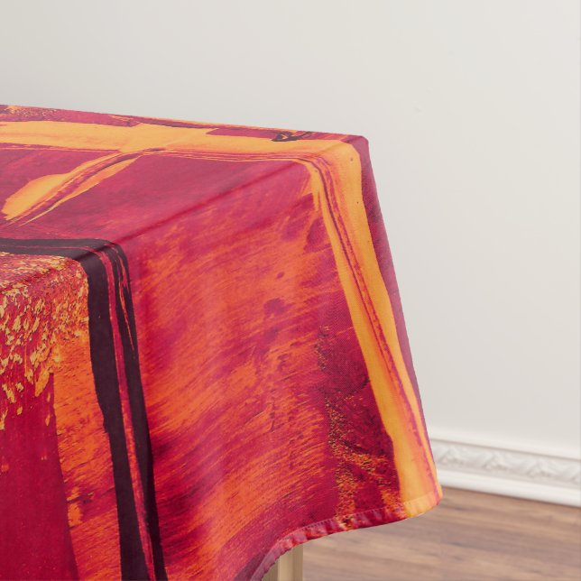 Toalha de mesa texturizada laranja queimado (Posição Original)