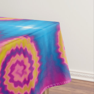 Toalha De Mesa Tie dye Colorful groovy funky retro