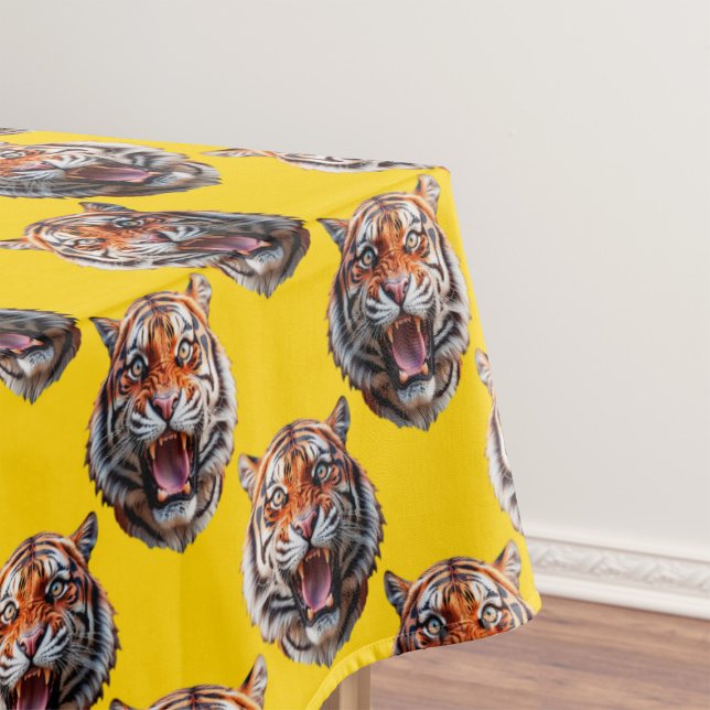 Toalha De Mesa Tiger Head Pattern Design Yellow  (Criador carregado)