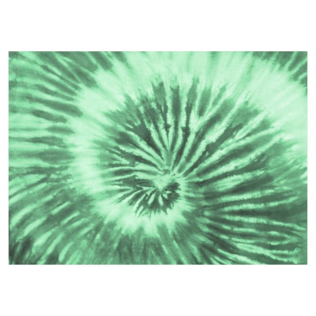 Toalha De Mesa Tinta espiral Tie-Dye - Verde (Frente (Horizontal))