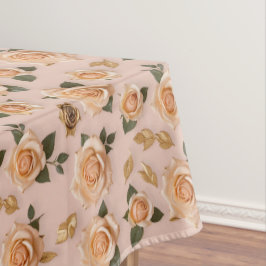 Toalha De Mesa Tiny Cream And Gold Roses 