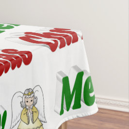 Toalha De Mesa Típica verde de Angel Red no Feliz Natal