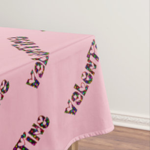 Toalha De Mesa Tipografia de Corações Bonitos do namorados, rosa