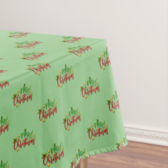 Toalha De Mesa Tipografia de Texto Feliz de Natal (Posição Original)