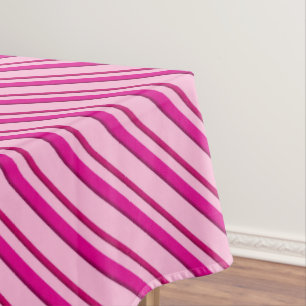 Toalha De Mesa Tiras de canas doces em rosa-menta