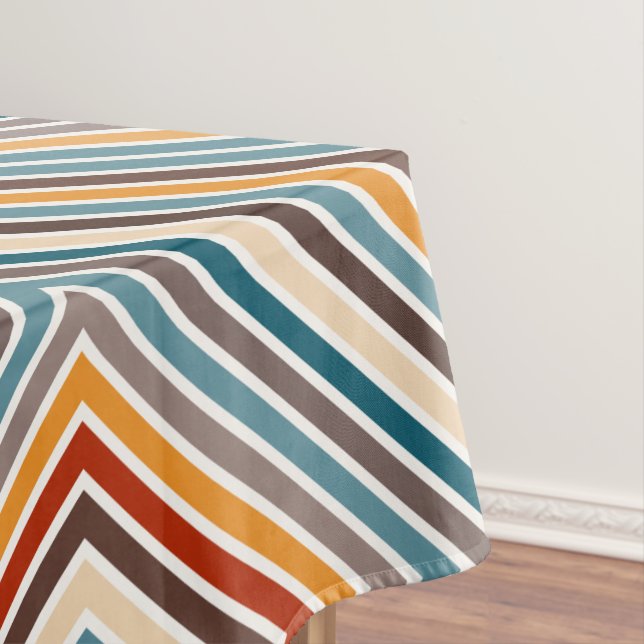 Toalha De Mesa Tiras de multicores diagonais (Posição Original)