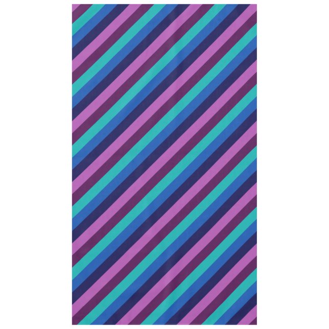 Toalha De Mesa Tiras de Teal Roxo Azul Grande Tablete (Frente)