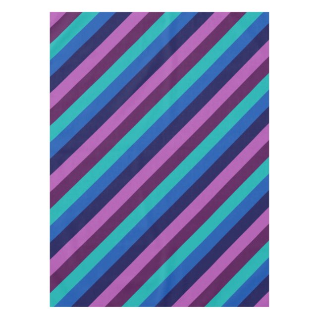 Toalha De Mesa Tiras de Teto Roxo Azul Pequenas (Frente)