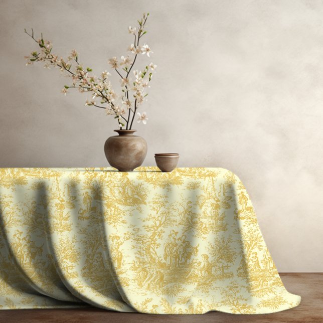 Toalha De Mesa Tóile de jouy amarelo Elegante (Criador carregado)