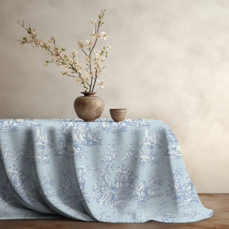 Toalha De Mesa Tóile de jouy, cinza azul Elegante
