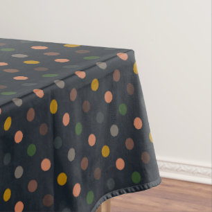 Toalha De Mesa Tom Florestal Tom Terra Escura Desenho de Bolinhas
