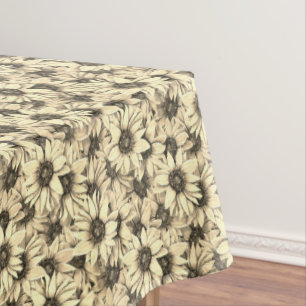 Toalha de Mesa Tom Sepia Charme Vintage Girassol