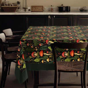 Toalha de Mesa Tons Terrosos Cogumelos & Flores Si