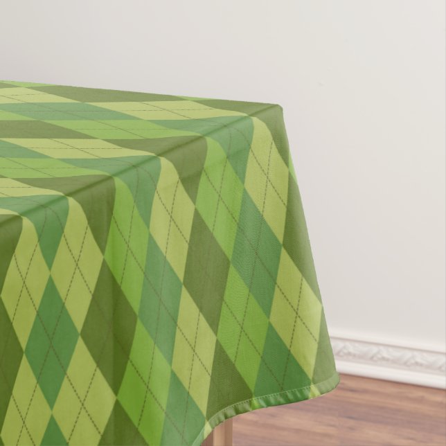 Toalha De Mesa Tons verdes Design xadrez (Posição Original)