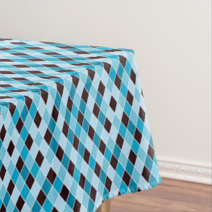 Toalha De Mesa Toque ininterrupto de lozenge azul original