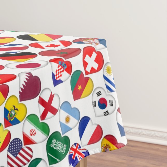 Toalha De Mesa Torneio Qatar 2022 32 Cartazes por País (Posição Original)