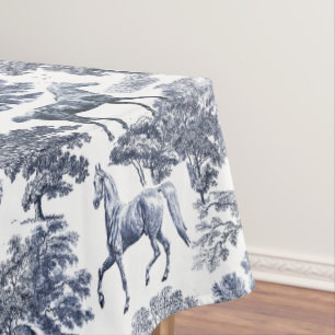 Toalha De Mesa Torre de Cavalos Russos Brancos Elegantes