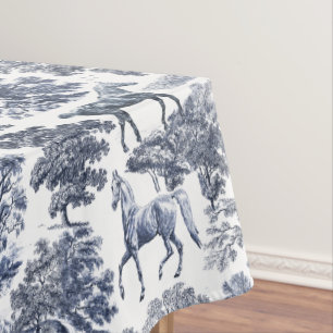 Toalha De Mesa Torre de Cavalos Russos Brancos Elegantes