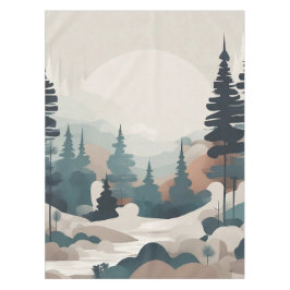 Toalha De Mesa Trabalho de arte de Paisagem de Floresta de Boho