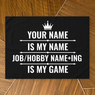 Toalha De Mesa Trabalho Engraçado Personalizado e Nome do Hobby