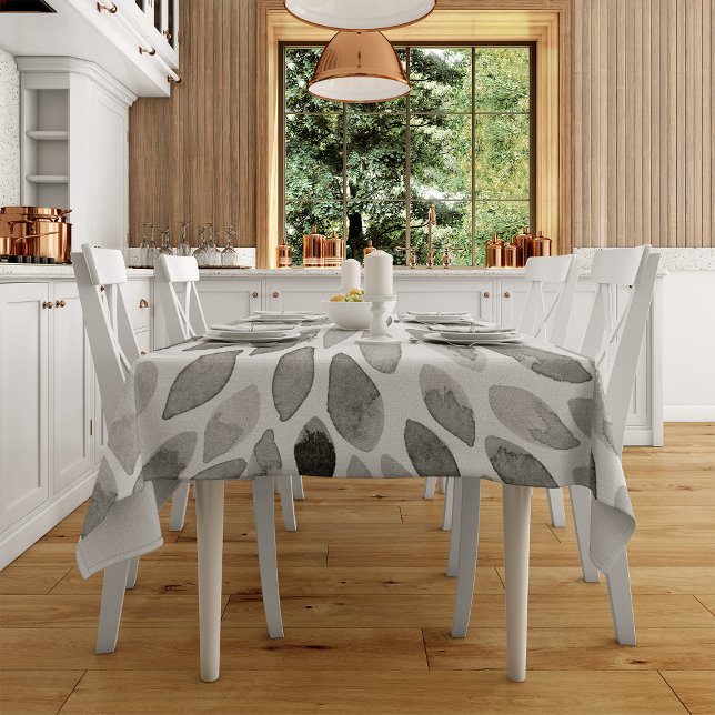 Toalha De Mesa Traços de pincel de aquarelas - preto e branco (Criador carregado)