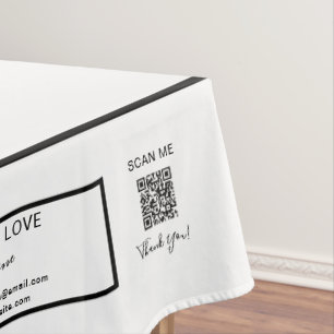 Toalha De Mesa Trade Show White Black 52 x 70 QR Code