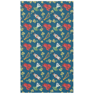 Toalha De Mesa Traje de Galês e emblemas, Tablecloth azul do